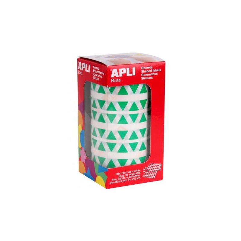 APLI GOMETS TRIANGULARES 10,5MM ROLLO VERDE -ROLLO 6136 UNIDADES-