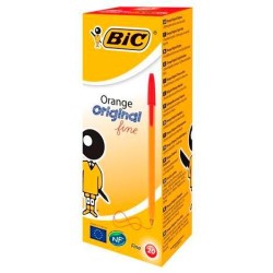 BIC BOLÍGRAFO NARANJA ORIGINAL FINE ROJO CAJA 20 UD