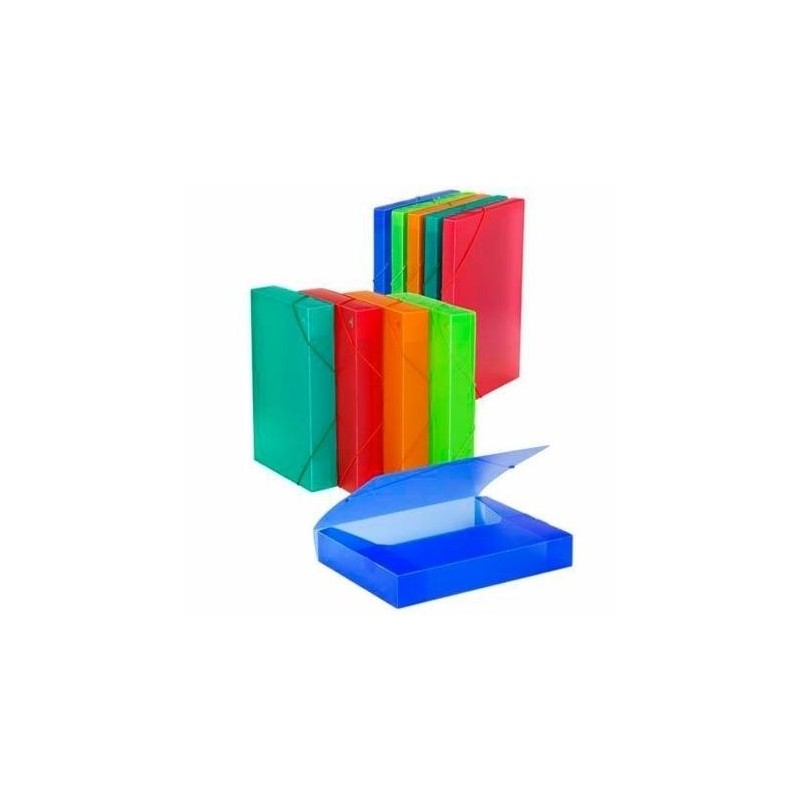 CARCHIVO CARPETA DE PROYECTOS 5CM MONTADA PP TRANSLÚCIDO CON GOMAS FOLIO AZUL