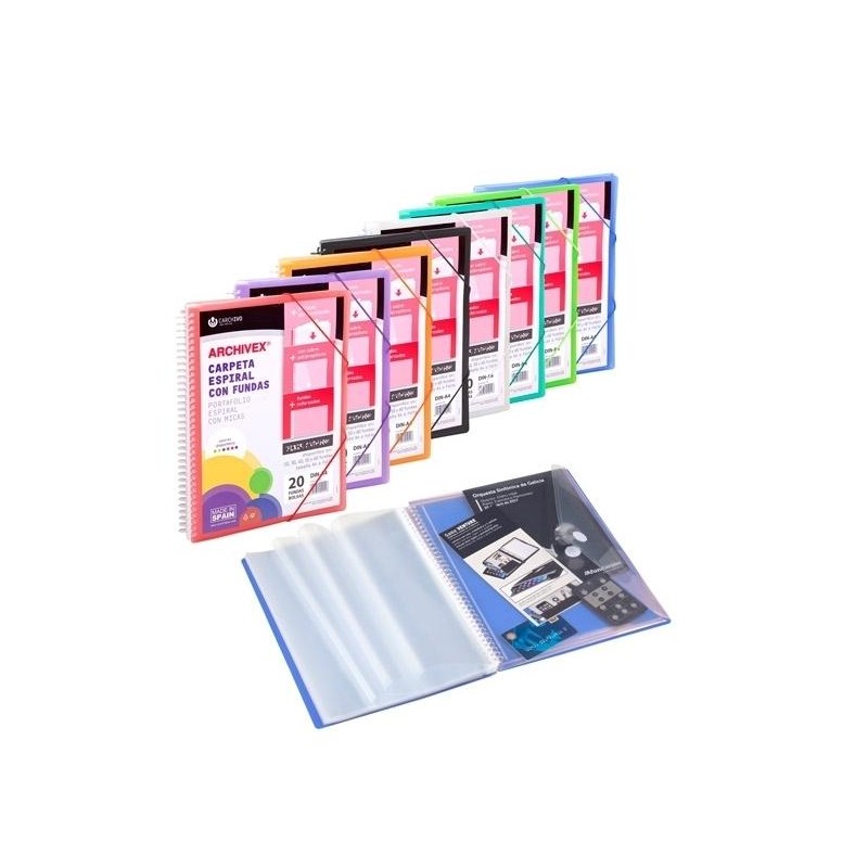 CARCHIVO ARCHIVEX-STAR CANGURO PERSONALIZABLE A4 CON 20 FUNDAS PP ESPIRAL AZUL