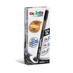CARIOCA BOLÍGRAFO OOPS MONOCOLOR NEGRO CAJA 12 UD
