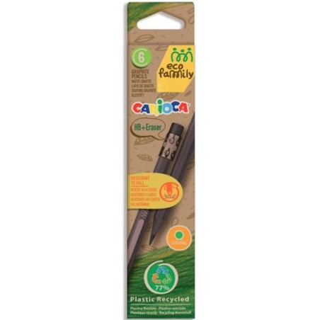 CARIOCA ESTUCHE 6 LÁPICES DE GRAFITO TITA ECO FAMILY HB CON GOMA