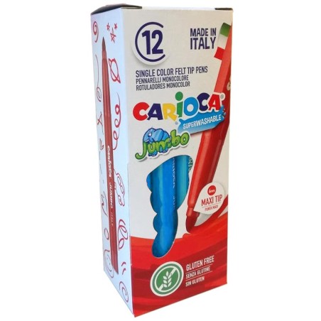 CARIOCA ROTULADOR JUMBO PUNTA MAXI AZUL CLARO CAJA 12UD