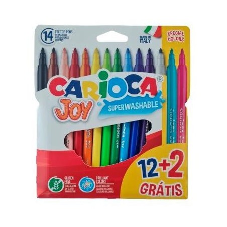 CARIOCA ROTULADORES JOY SUPER LAVABLES C/SURTIDOS ESTUCHE 12+2 UD GRATIS