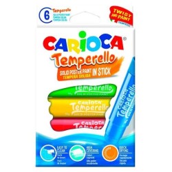 CARIOCA TÉMPERA SÓLIDA TEMPERELLO COLORES - CAJA DE 6