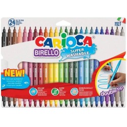 CARIOCA ROTULADOR BIRELLO DOBLE PUNTA FINA/MEDIA COLORES SURTIDOS ESTUCHE 24 UD