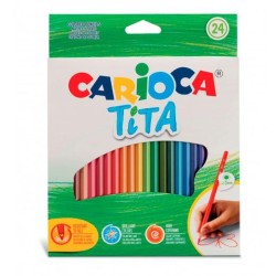 CARIOCA LÁPICES DE COLORES TITA SURTIDOS ESTUCHE 24 UD