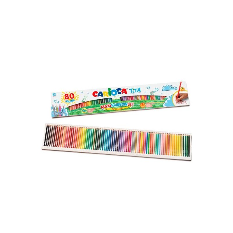 CARIOCA LÁPICES DE COLORES TITA MAXI RAINBOW C/SURTIDOS ESTUCHE 80 UD