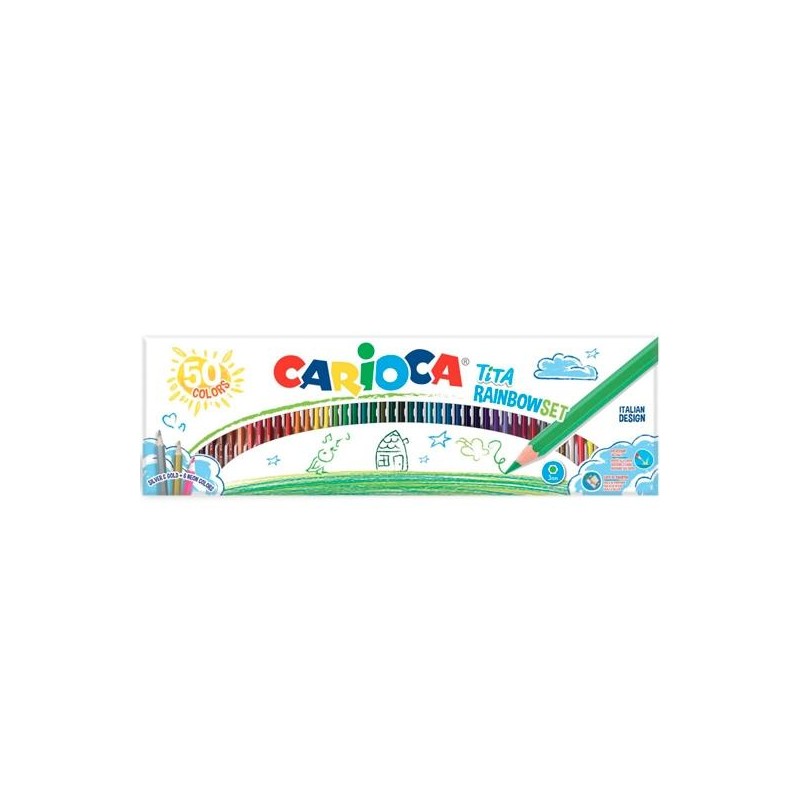 CARIOCA LÁPICES DE COLORES TITA RAINBOW C/SURTIDOS ESTUCHE 50 UD