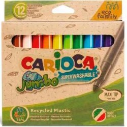 CARIOCA ROTULADORES JUMBO ECO FAMILY PUNTA MAXI C/SURTIDOS ESTUCHE 12 UD