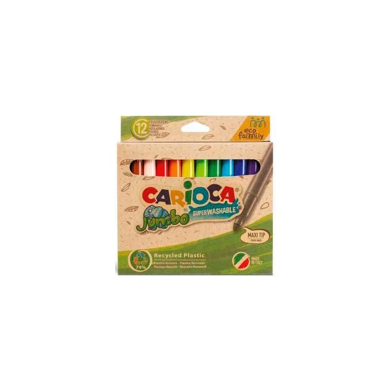 CARIOCA ROTULADORES JUMBO ECO FAMILY PUNTA MAXI C/SURTIDOS ESTUCHE 12 UD