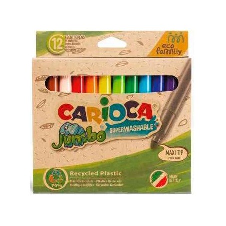 CARIOCA ROTULADORES JUMBO ECO FAMILY PUNTA MAXI C/SURTIDOS ESTUCHE 12 UD
