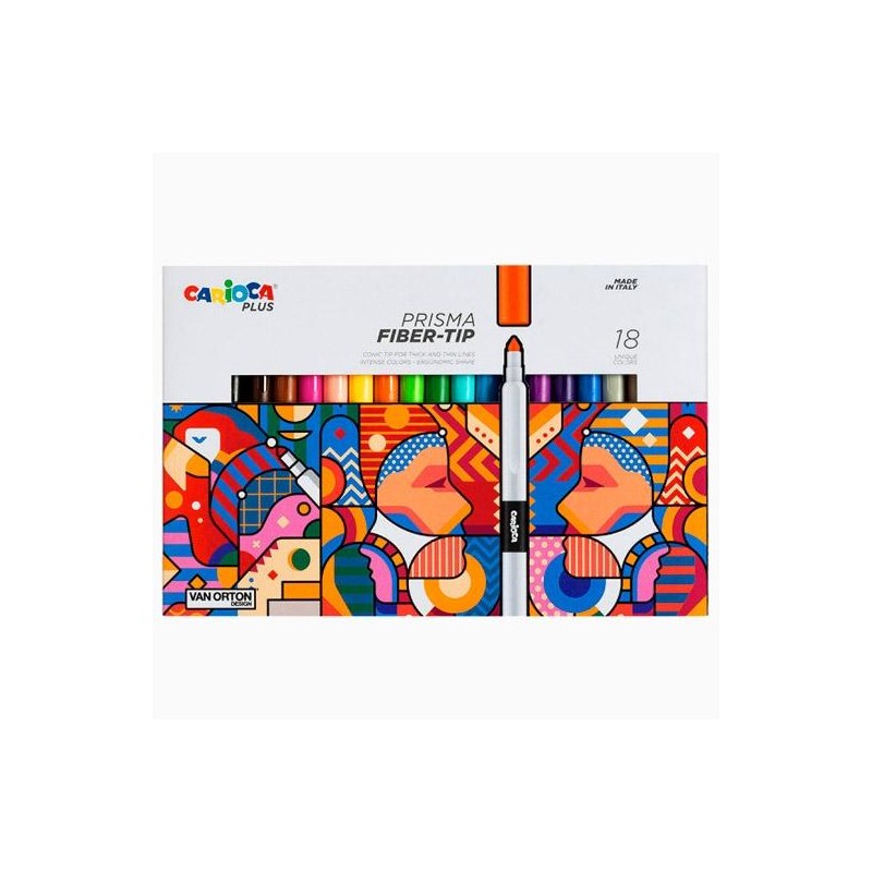 CARIOCA PLUS ROTULADORES PRISMA COLORES SURTIDOS CAJA 18 UD