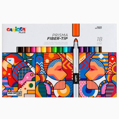 CARIOCA PLUS ROTULADORES PRISMA COLORES SURTIDOS CAJA 18 UD