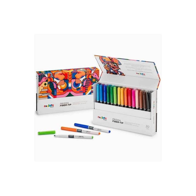 CARIOCA PLUS ROTULADORES PRISMA COLORES SURTIDOS CAJA RÍGIDA 30 UD