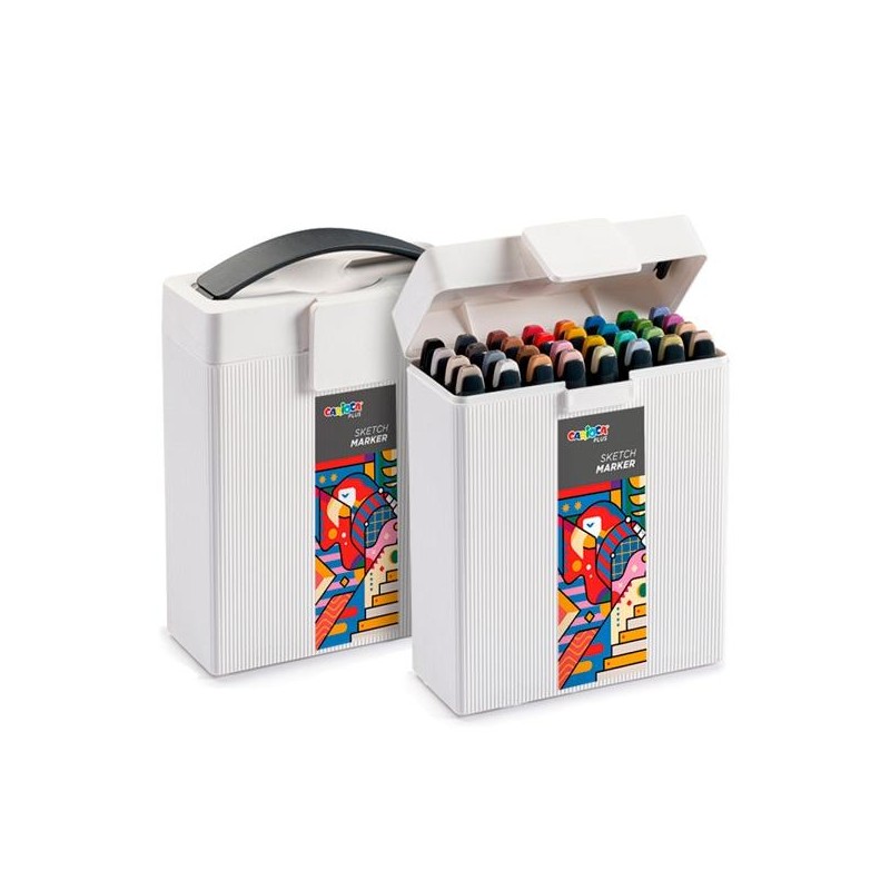 CARIOCA PLUS SKETCH MARKER DOBLE PUNTA CINCEL/PINCEL COLORES SURTIDOS CAJA PREMIUM 32 UD