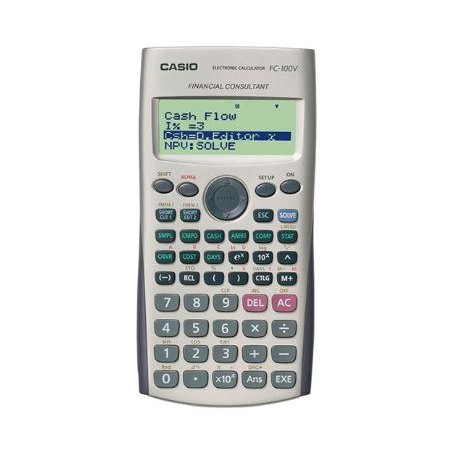 CASIO CALCULADORA CIENTÍFICA FC-100V PILAS PROGRAMABLE 4 LÍNEAS LCD 10+2 Y 15 DÍGITOS GRIS