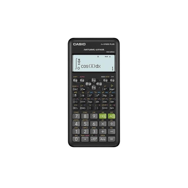 CASIO CALCULADORA CIENTIFICA FX-570ES PLUS 2ND EDITION 10+2 DÍGITOS 417 FUNCIONES 9 MEMORIAS NEGRO