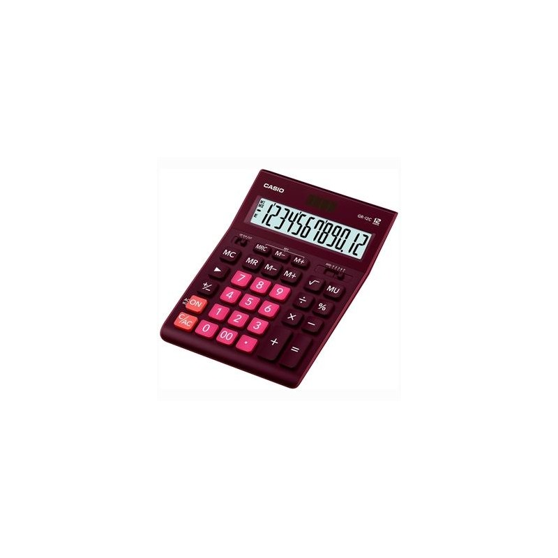 CASIO CALCULADORA DE OFICINA SOBREMESA 12 DÍGITOS GRANATE