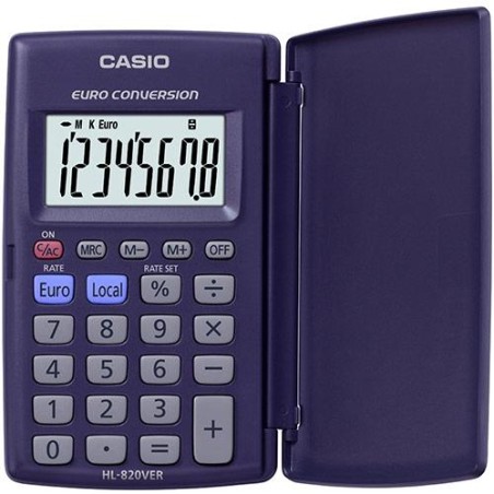 CASIO CALCULADORA DE OFICINA HL-820VER 8 DÍGITOS VIOLETA OSCURO