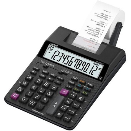 CASIO CALCULADORA DE OFICINA CON IMPRESORA HR-150RCE 12 DÍGITOS NEGRO