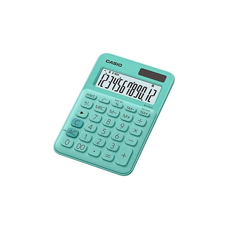CASIO CALCULADORA DE OFICINA SOBREMESA VERDE 12 DÍGITOS MS-20UC
