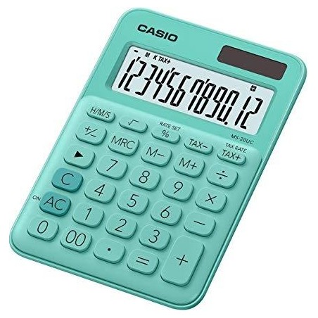 CASIO CALCULADORA DE OFICINA SOBREMESA VERDE 12 DÍGITOS MS-20UC