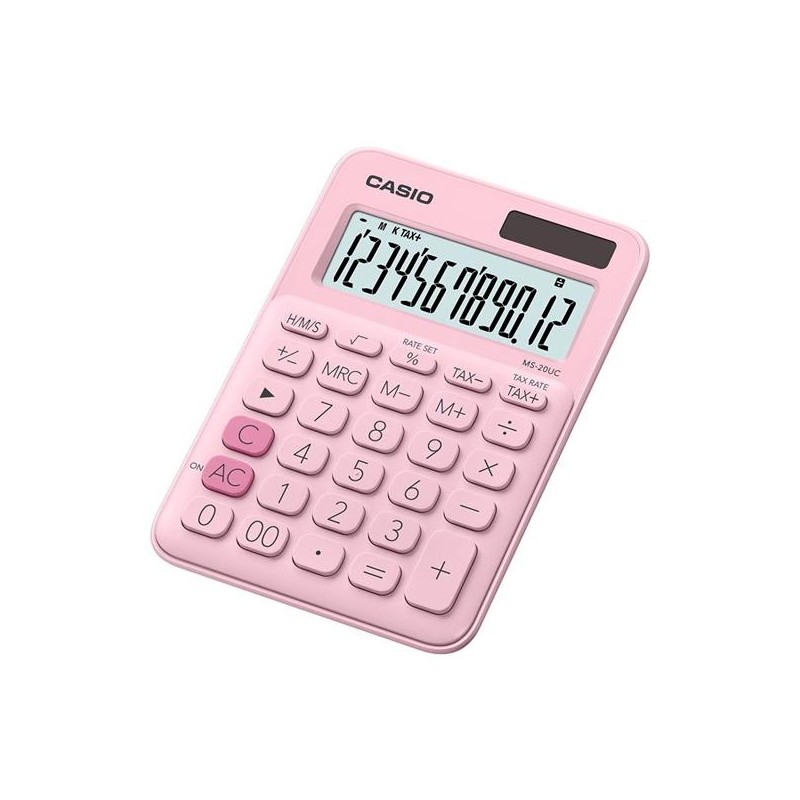 CASIO CALCULADORA DE OFICINA SOBREMESA ROSA 12 DÍGITOS MS-20UC