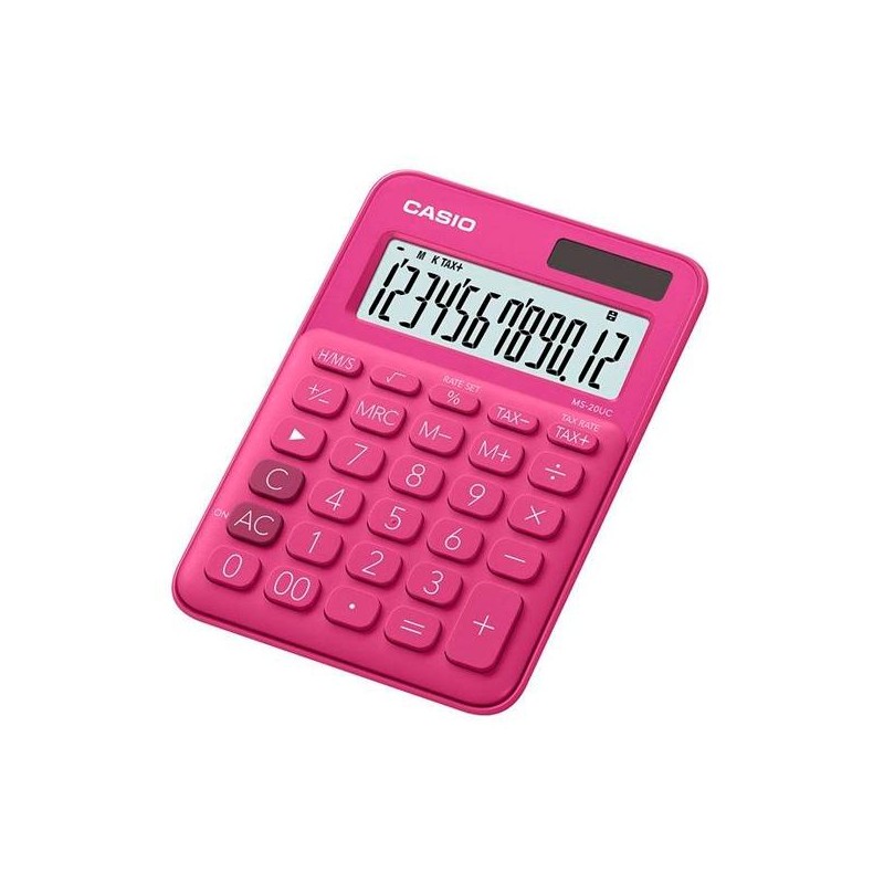 CASIO CALCULADORA DE OFICINA SOBREMESA FUCSIA 12 DÍGITOS MS-20UC