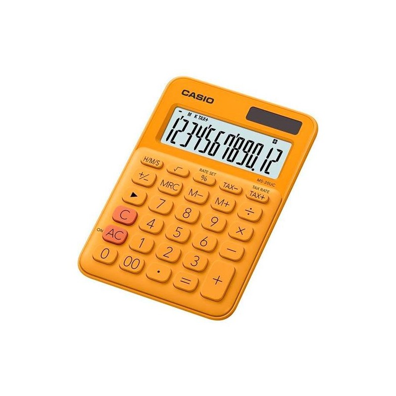 CASIO CALCULADORA DE OFICINA SOBREMESA NARANJA 12 DÍGITOS MS-20UC