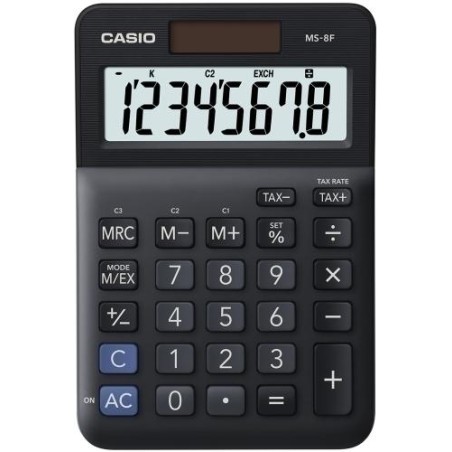 CASIO CALCULADORA DE OFICINA SOBREMESA NEGRO 8 DÍGITOS MS-8F