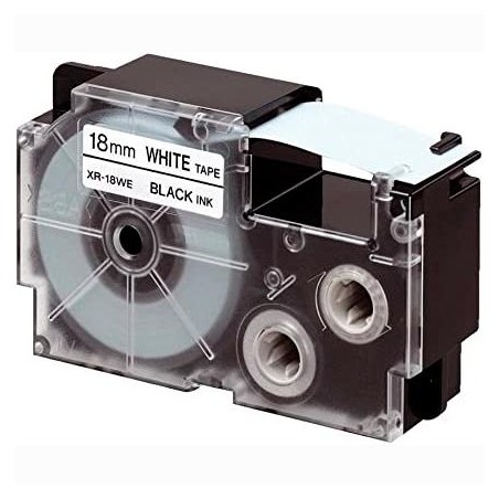 CASIO CINTA PARA ETIQUETADORA 8M X 18MM NEGRO/BLANCO