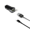 CELLY CARGADOR DE COCHE USB + CABLE USB - USB-C 12W NEGRO