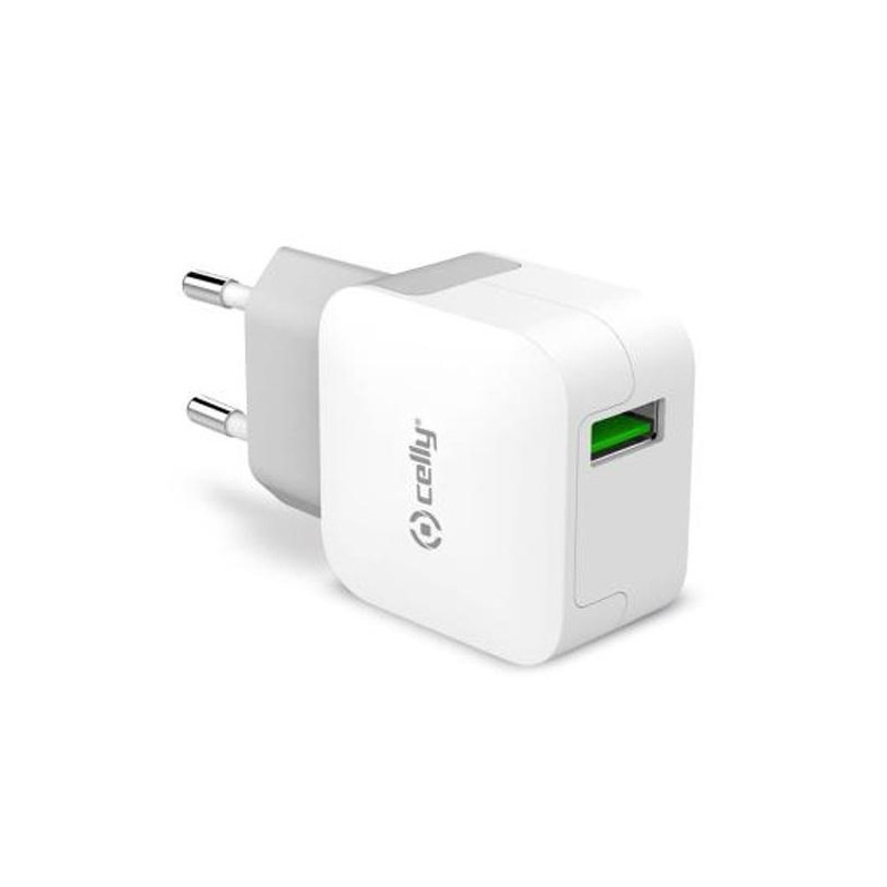 CELLY CARGADOR PARED 1 USB 2.4A BLANCO