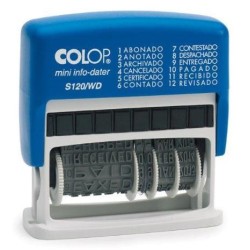 COLOP SELLO PRINTER S120/WD 4MM FORMULA/FECHA ESPAÑOL AZUL/BICOLOR