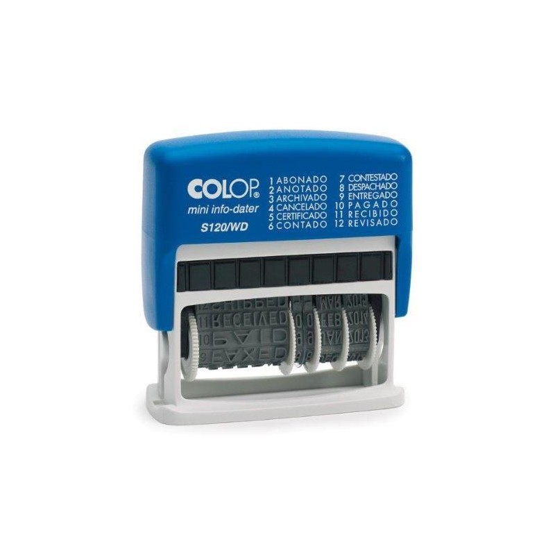 COLOP SELLO PRINTER S120/WD 4MM FORMULA/FECHA ESPAÑOL AZUL/BICOLOR