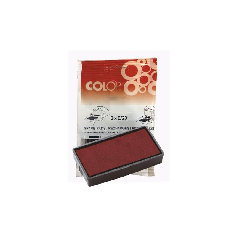COLOP ALMOHADILLA E/20 ROJO BLISTER -2U-