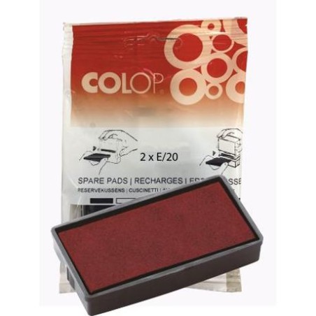 COLOP ALMOHADILLA E/20 ROJO BLISTER -2U-