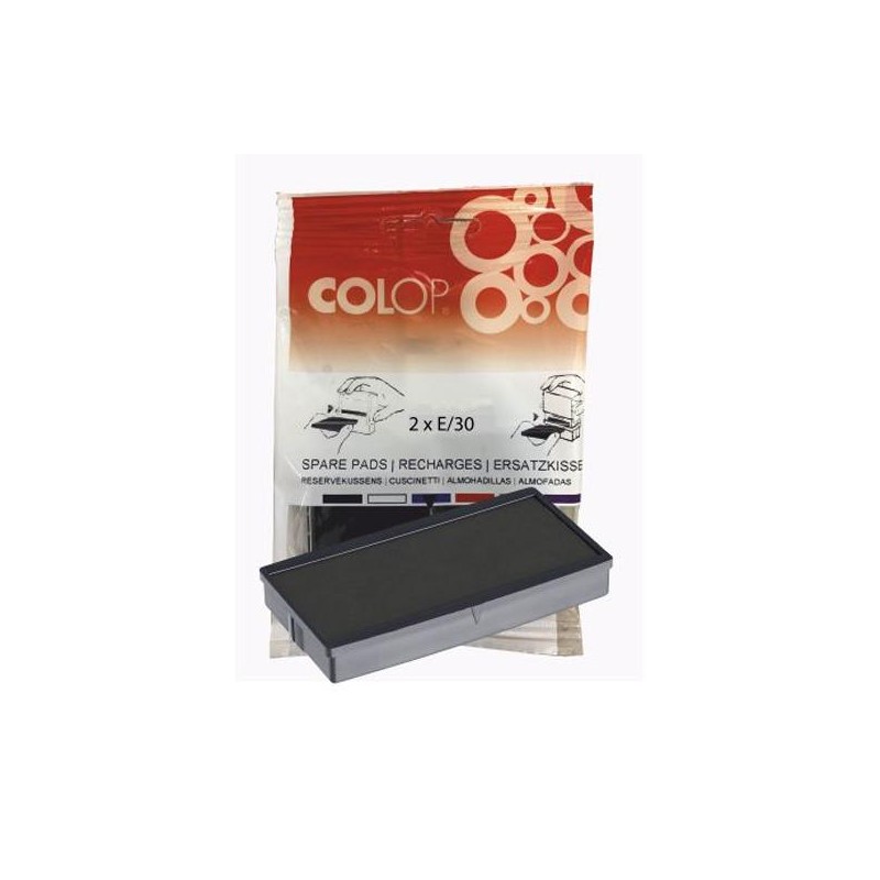 COLOP ALMOHADILLA E/30 NEGRO BLISTER -2U-