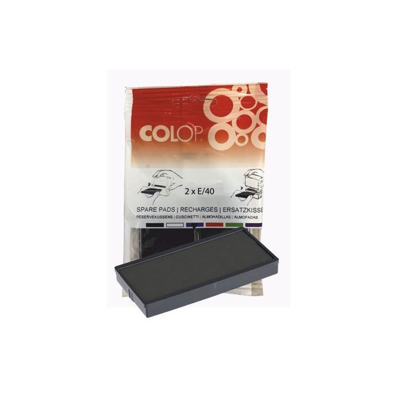 COLOP ALMOHADILLA E/40 NEGRO BLISTER -2U-