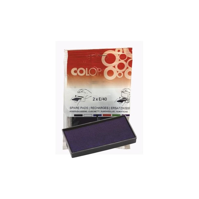 COLOP ALMOHADILLA E/40 AZUL BLISTER -2U-