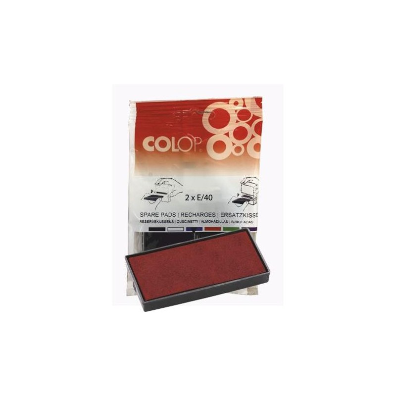 COLOP ALMOHADILLA E/40 ROJO BLISTER -2U-