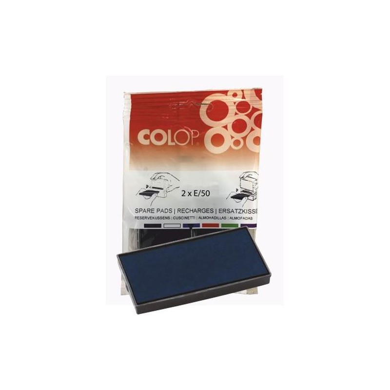 COLOP ALMOHADILLA E/50/1 AZUL BLISTER -2U-