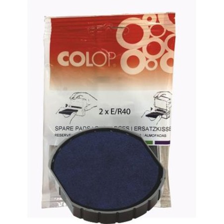 COLOP ALMOHADILLA E/R40 AZUL BLISTER -2U-