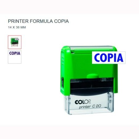 COLOP SELLO PRINTER C20 FORMULA " COPIA " ALMOHADILLA E/20 14X38MM AZUL CARCASA KIWI