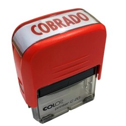 COLOP SELLO PRINTER C20 FORMULA " COBRADO " ALMOHADILLA E/20 14X38MM ROJO