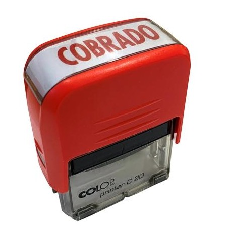 COLOP SELLO PRINTER C20 FORMULA " COBRADO " ALMOHADILLA E/20 14X38MM ROJO