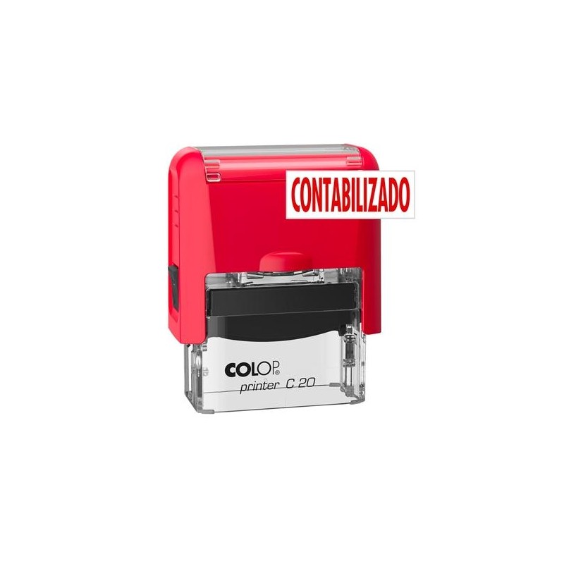COLOP SELLO PRINTER C20 FORMULA " CONTABILIZADO " ALMOHADILLA E/20 14X38MM ROJO