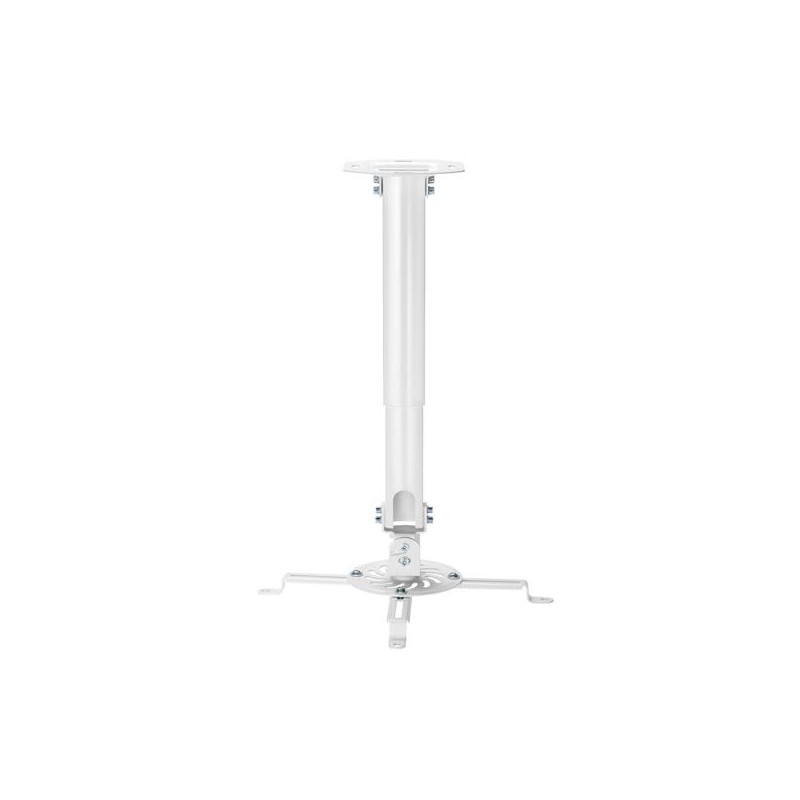AISENS SOPORTE UNIVERSAL GIRATORIO INCLINABLE Y EXTENSIBLE DE TECHO PARA PROYECTOR BLANCO