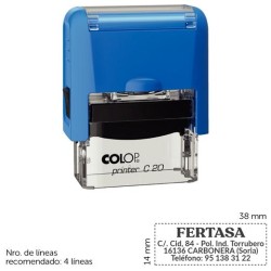 COLOP SELLO AUTOMÁTICO PRINTER C20 CON PLACA DE TEXTO PERSONALIZABLE 14X38MM 4 LÍNEAS -PARA PERSONALIZAR-
